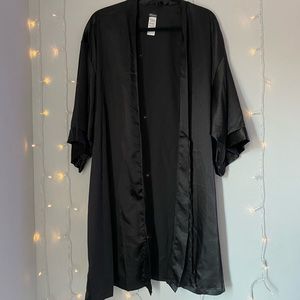 NWT Black Satin Robe